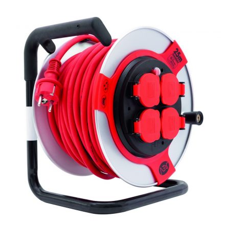  Cable reel, outdoor, metal, 25m, 4 plugs H07RN-F 3x1.5 0011215612 (instead of 0088622)