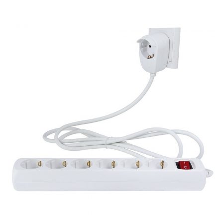  Desktop distributor "Powersplit" with 6+1 switch 2m, overload protection, white 0012692114