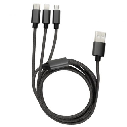  USB charging cable 3 in 1 1 m anthracite 0060100103