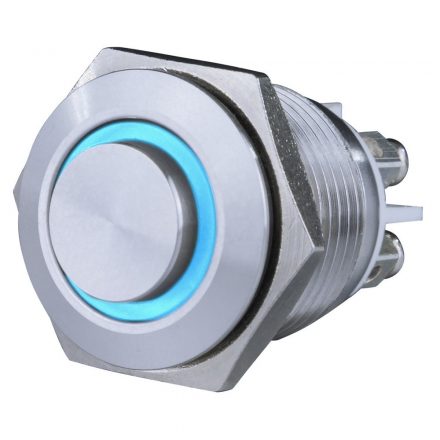 Built-in bell push button, metal, with blue LED light 0083076302