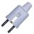  Grounded swinging plug (PVC) with central outlet, gray 0105H