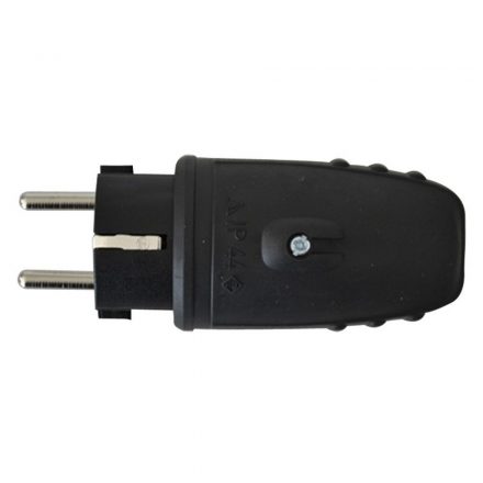  Grounded swinging plug (TPU) with central outlet, black 0106H