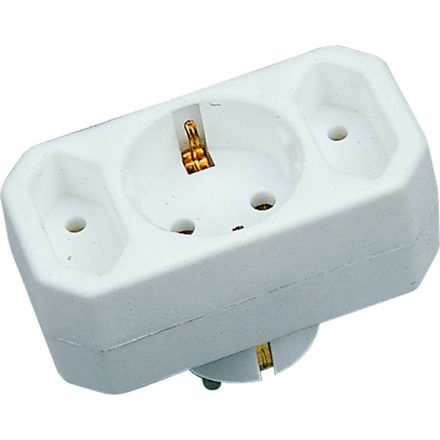  Ungrounded distributor 2xeuro, 1xgrounded socket, white 0137H