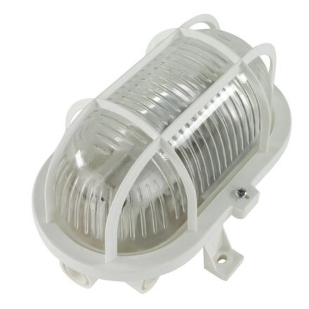  Boat lamp, oval, with plastic grid 60W, white 0590046555