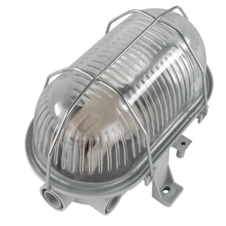  Boat light, oval, metal grid 60W, IP44 gray 0590120555