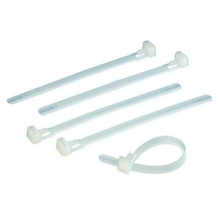  Cable tie, reusable, 200x7.6mm, white, 25pcs 08315