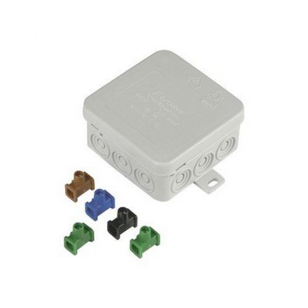  Junction box, off-wall, 75x75x40mm, grey, with terminal block 18430