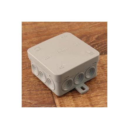  Junction box, off-wall, 85x85x40mm, gray IP54, with terminal block 18431