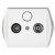  TREND antenna socket (TV-FM), through, white 20764