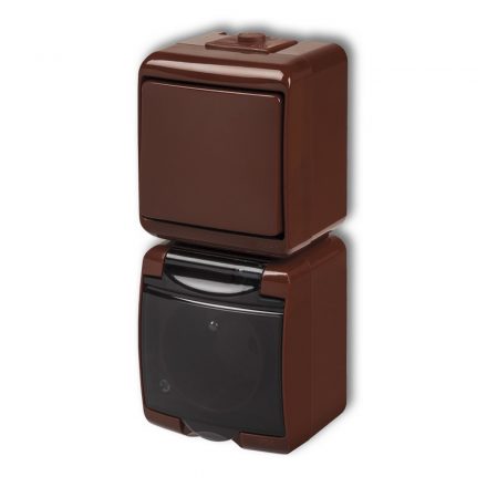  Aquastar Switch+plug, vertical, brown IP54 22021B