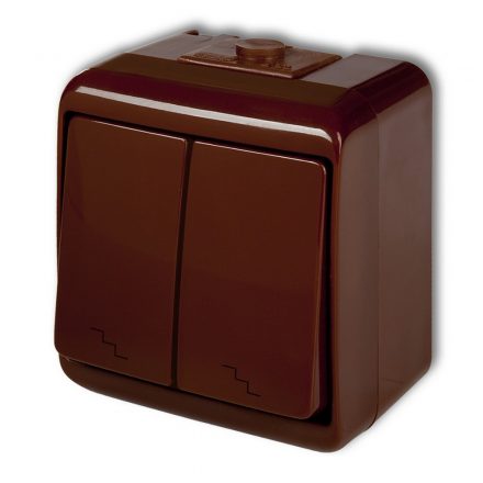  Aquastar double toggle switch, brown IP54 22171B