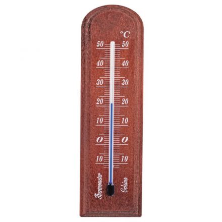  Thermometer indoor wood 40x150mm walnut 3000068