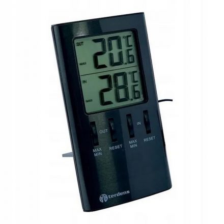  Thermometer digital outdoor and indoor min/max value, clock black 3001454