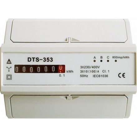  3-pole electromechanical submeter for DIN rail 3, gray 5261H