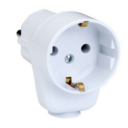  Grounded swing plug with socket, white 63077