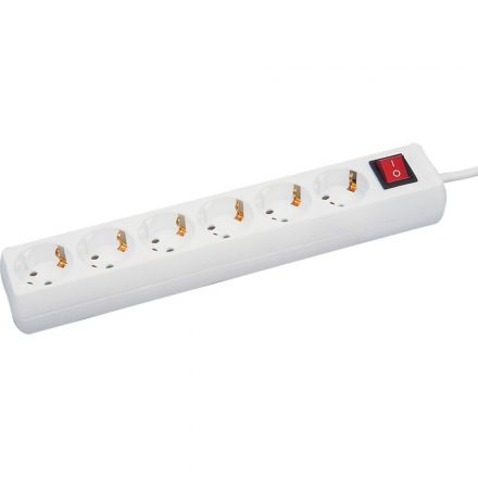  Desktop distributor with 6-way switch, 1.4m, 3x1.0, white 6617H