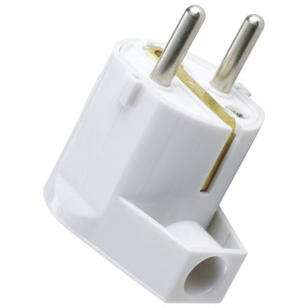  Grounded swing plug (plastic) with side outlet, white 6906H