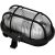  Boat lamp, oval, with plastic grid 60W, black 6914H