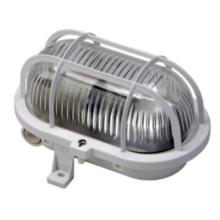  Boat lamp, oval, with plastic grid 60W, white 6915H