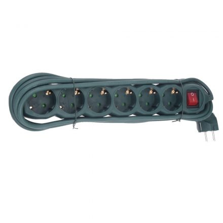  Desktop distributor with 6-way switch, 3m, 3x1.5, green 7192H