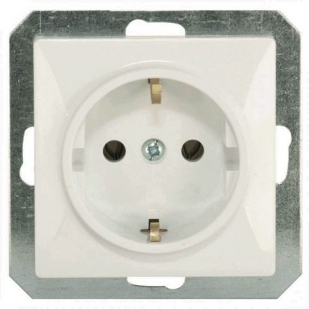 OPAL plug, single, frameless, grounded, white 8705H