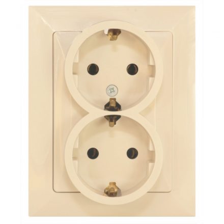  OPAL plug, double, with frame, beige 8726H