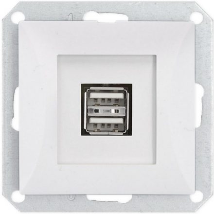  OPAL double USB socket without frame, white 8739H