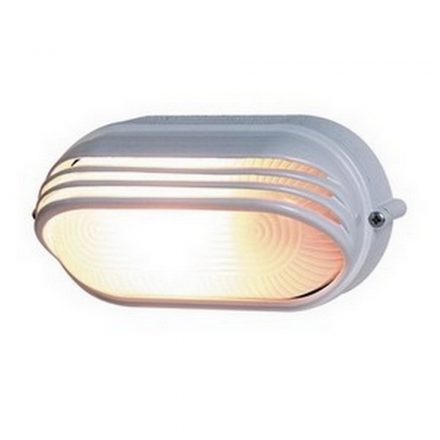  Boat light, oval, semi-covered, with aluminum grid 60W, white 90056