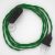 Lamp cord, TM06 green rayon 1.80 m. Off switch and plug color.