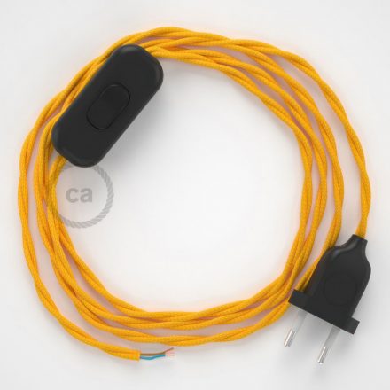  Lamp cord, TM10 yellow rayon 1.80 m. Off switch and plug color.