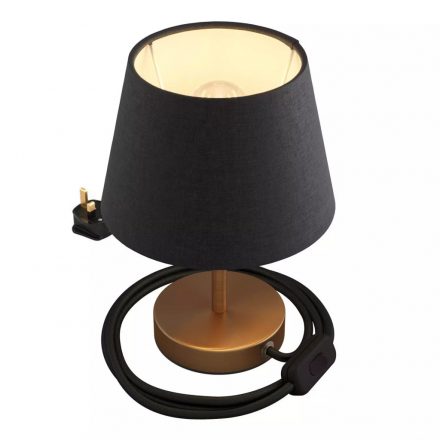  Alzaluce Impero with lampshade, metal table lamp with English plug, cable and switch