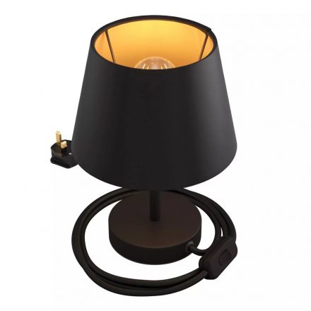  Alzaluce Impero with lampshade, metal table lamp with English plug, cable and switch