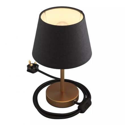  Alzaluce Impero with lampshade, metal table lamp with English plug, cable and switch