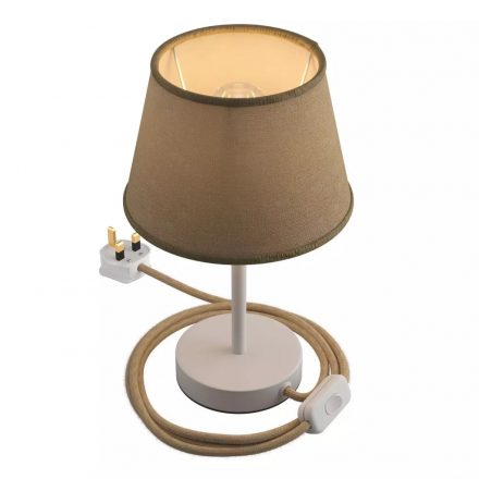  Alzaluce Impero with lampshade, metal table lamp with English plug, cable and switch