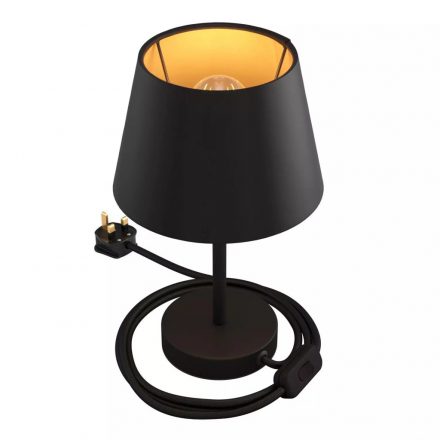  Alzaluce Impero with lampshade, metal table lamp with English plug, cable and switch