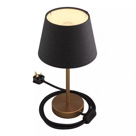  Alzaluce Impero with lampshade, metal table lamp with English plug, cable and switch