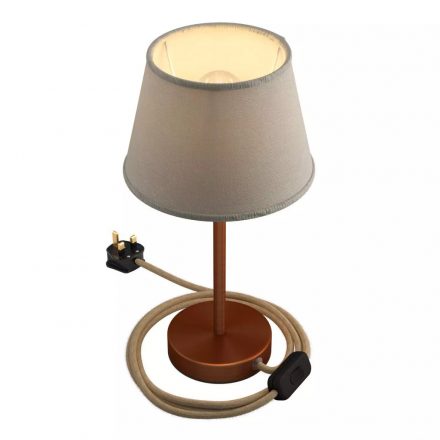  Alzaluce Impero with lampshade, metal table lamp with English plug, cable and switch