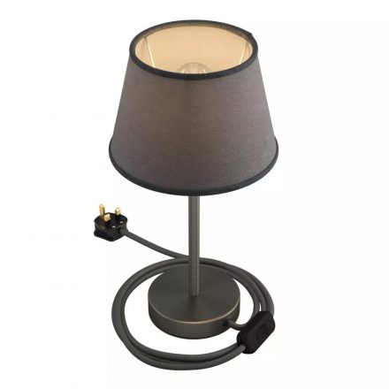  Alzaluce Impero with lampshade, metal table lamp with English plug, cable and switch