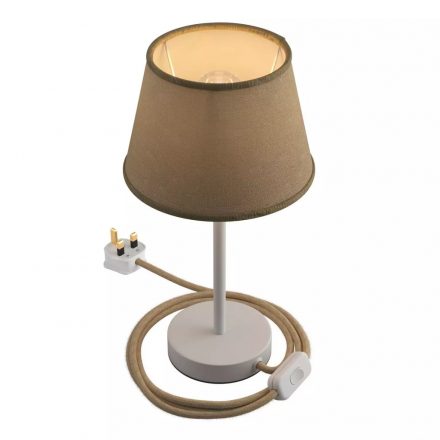  Alzaluce Impero with lampshade, metal table lamp with English plug, cable and switch