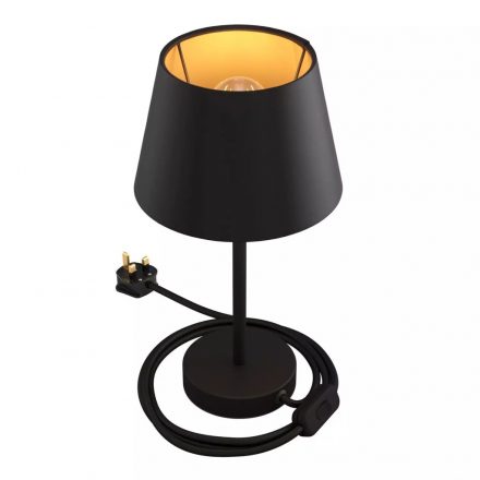  Alzaluce Impero with lampshade, metal table lamp with English plug, cable and switch