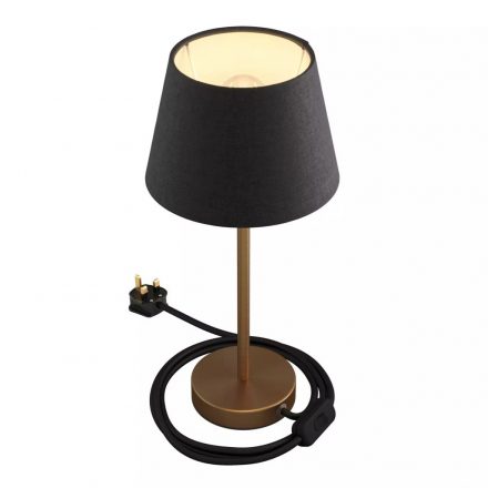  Alzaluce Impero with lampshade, metal table lamp with English plug, cable and switch