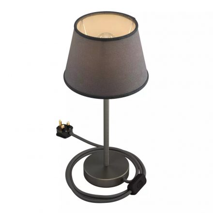  Alzaluce Impero with lampshade, metal table lamp with English plug, cable and switch