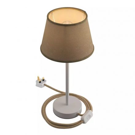  Alzaluce Impero with lampshade, metal table lamp with English plug, cable and switch