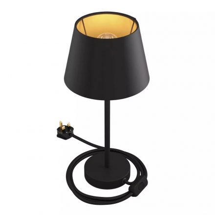  Alzaluce Impero with lampshade, metal table lamp with English plug, cable and switch