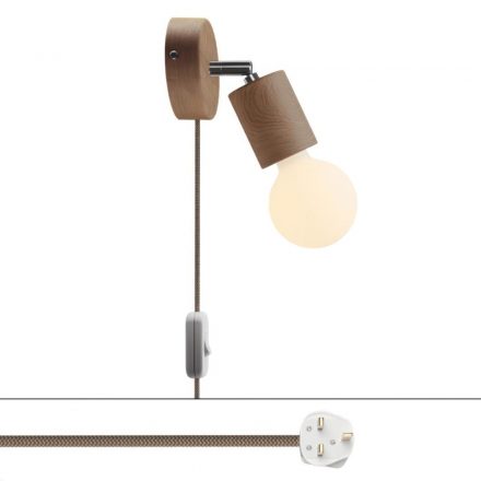  Postaluce lamp with adjustable wooden hinge, British plug