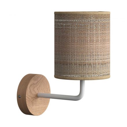  Fermaluce Wood, wooden wall lamp with lampshade and bent arm