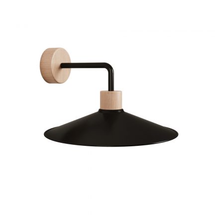  Wooden wall lamp with swinging lampshade and curved arm - Fermaluce Wood