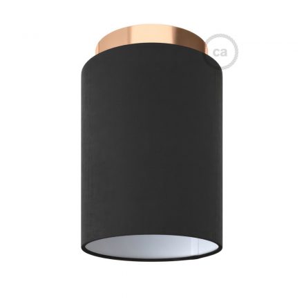  Fermaluce Metal Cylinder with lampshade, Ø 15cm h18cm, metal-coated wall or ceiling lamp