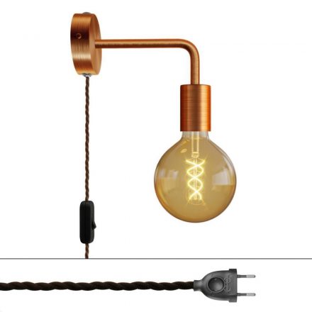  Spostaluce metal lamp with curved arm and two-pole connector