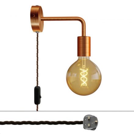  Spostaluce metal lamp with curved arm and UK plug